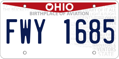 OH license plate FWY1685