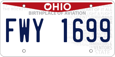 OH license plate FWY1699