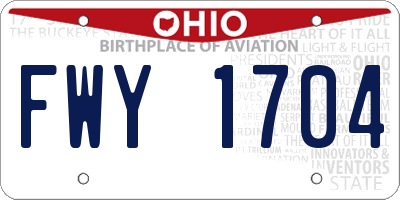 OH license plate FWY1704