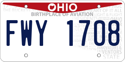 OH license plate FWY1708