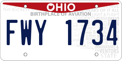 OH license plate FWY1734