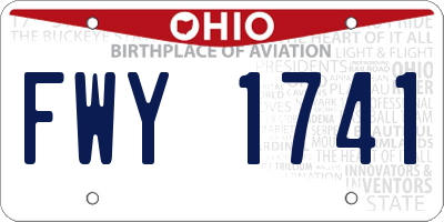 OH license plate FWY1741