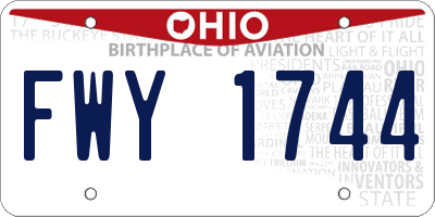 OH license plate FWY1744