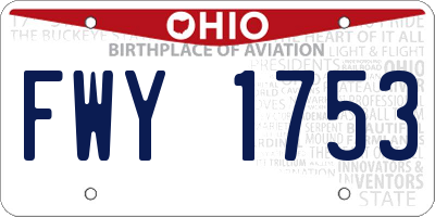 OH license plate FWY1753