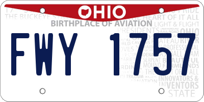 OH license plate FWY1757