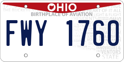 OH license plate FWY1760