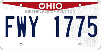 OH license plate FWY1775