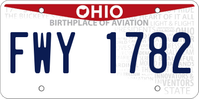 OH license plate FWY1782