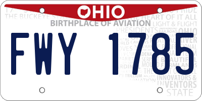 OH license plate FWY1785