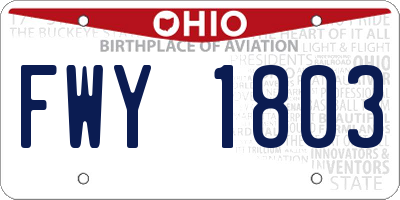 OH license plate FWY1803