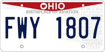 OH license plate FWY1807