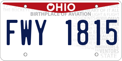 OH license plate FWY1815