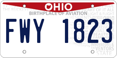 OH license plate FWY1823