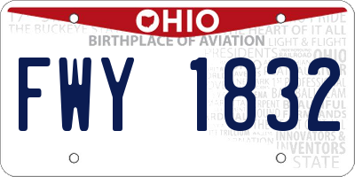 OH license plate FWY1832