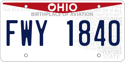 OH license plate FWY1840