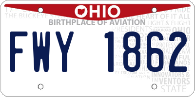 OH license plate FWY1862