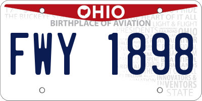 OH license plate FWY1898