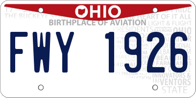 OH license plate FWY1926