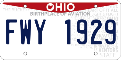 OH license plate FWY1929