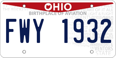 OH license plate FWY1932