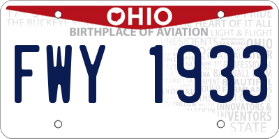 OH license plate FWY1933