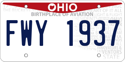 OH license plate FWY1937