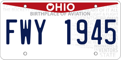 OH license plate FWY1945