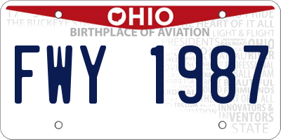 OH license plate FWY1987