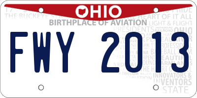 OH license plate FWY2013