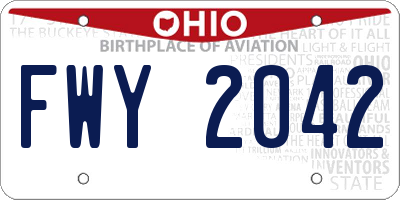 OH license plate FWY2042