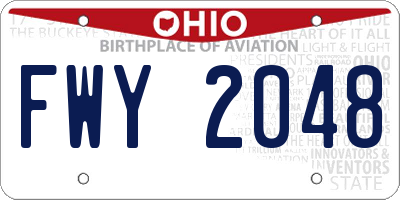 OH license plate FWY2048