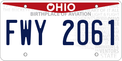 OH license plate FWY2061