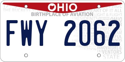 OH license plate FWY2062