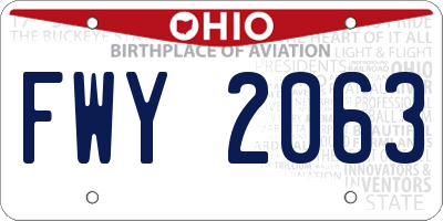 OH license plate FWY2063