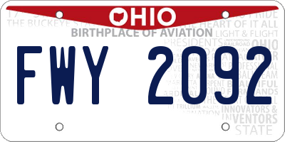 OH license plate FWY2092