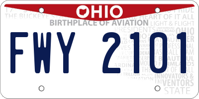 OH license plate FWY2101