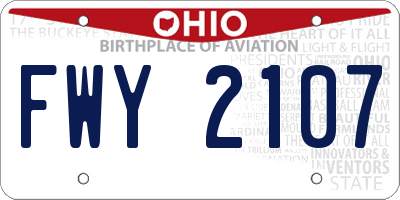 OH license plate FWY2107