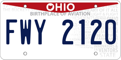 OH license plate FWY2120