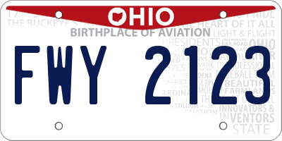 OH license plate FWY2123