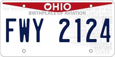 OH license plate FWY2124