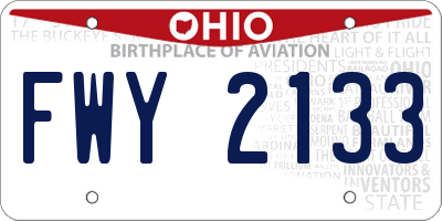 OH license plate FWY2133