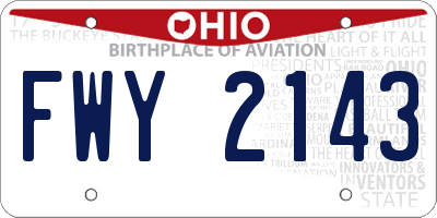 OH license plate FWY2143