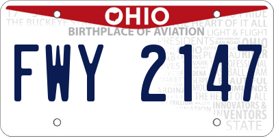 OH license plate FWY2147