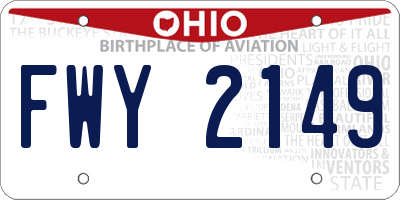 OH license plate FWY2149