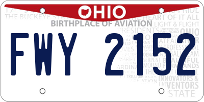 OH license plate FWY2152