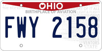 OH license plate FWY2158