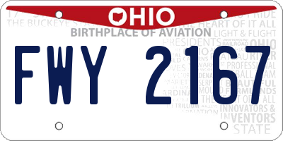 OH license plate FWY2167