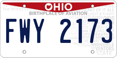 OH license plate FWY2173