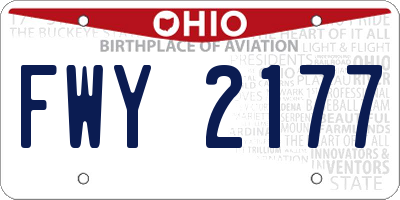 OH license plate FWY2177