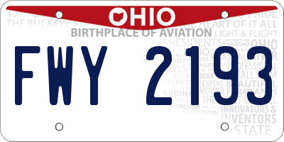 OH license plate FWY2193